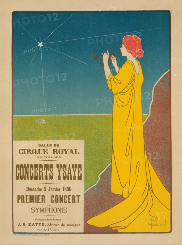 Affiche belge pour les "Concerts Ysaye" donnés à Bruxelles, c1896. [Publisher: Imprimerie Chaix; Place: Paris]