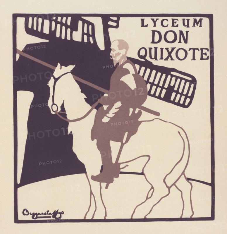 Affiche anglaise pour le Théâtre Lyceum, "Don Quixote", c1897. [Publisher: Imprimerie Chaix; Place: Paris]