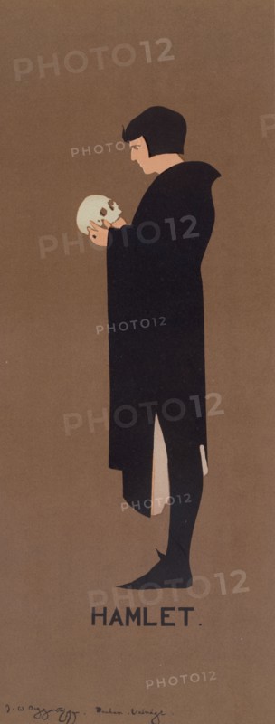 Affiche anglaise pour le drame de "Hamlet", c1898. [Publisher: Imprimerie Chaix; Place: Paris]
