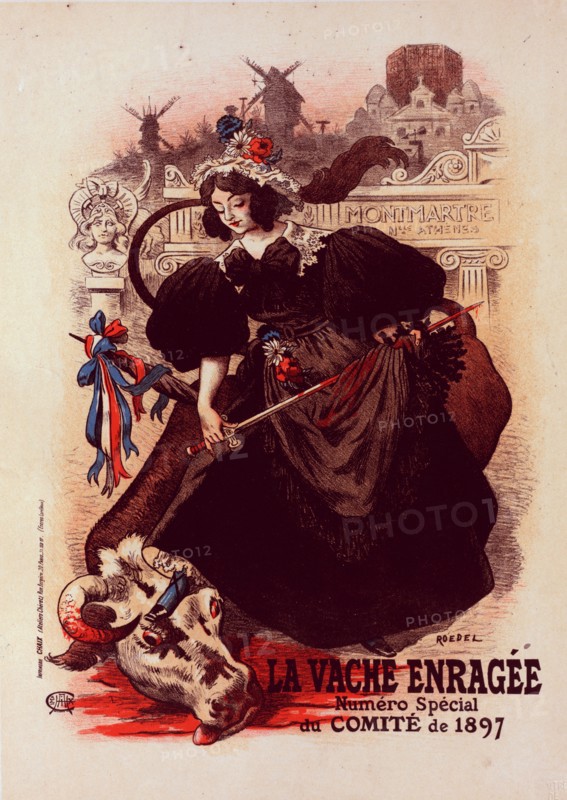 Affiche pour la "Vache enragée"., c1899. [Publisher: Imprimerie Chaix; Place: Paris]