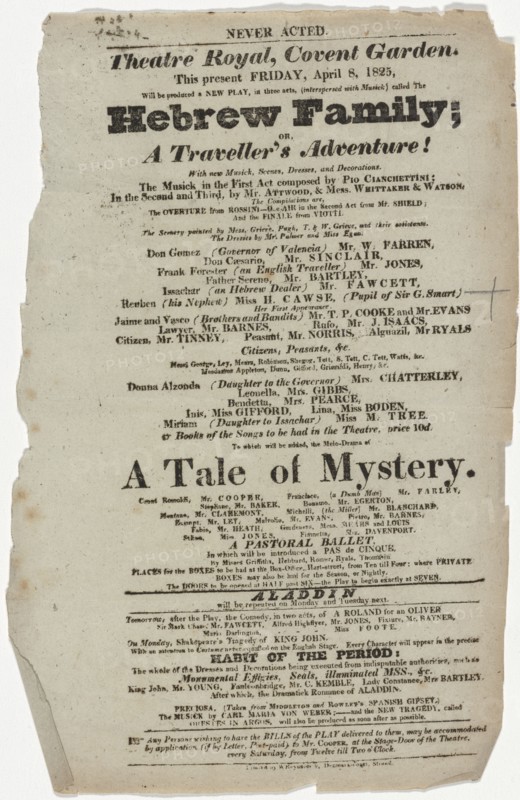 Hebrew Family, or, a traveller's adventure, c1825. Creator: Royal Opera House.