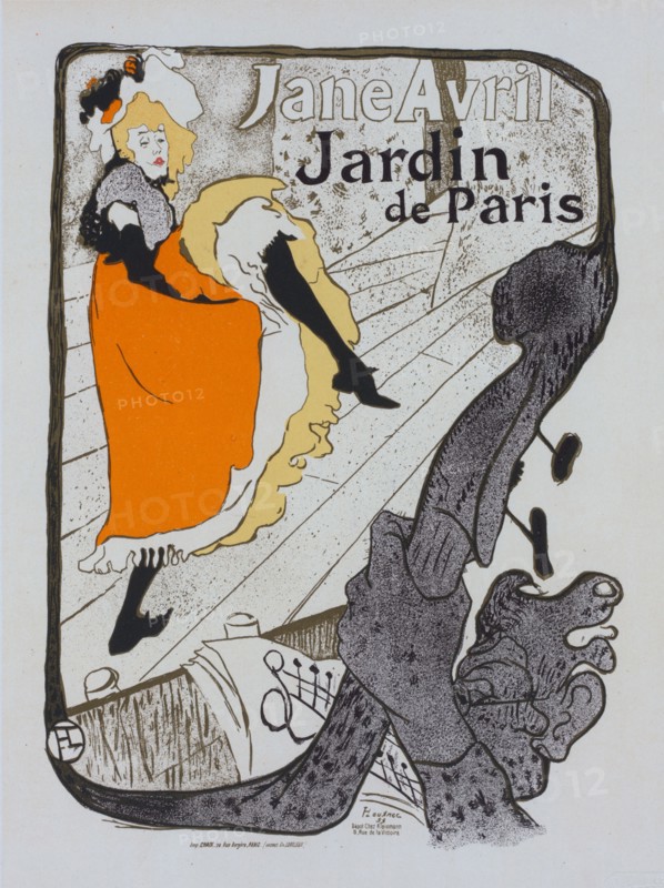 Affiche pour le Jardin de Paris "Jane Avril"., c1898. [Publisher: Imprimerie Chaix; Place: Paris]
