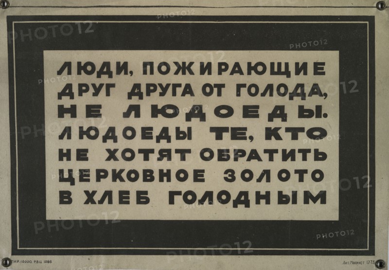 People Eating Each Other from Hunger are not Cannibals, c1915-1925. Creator: Unknown.