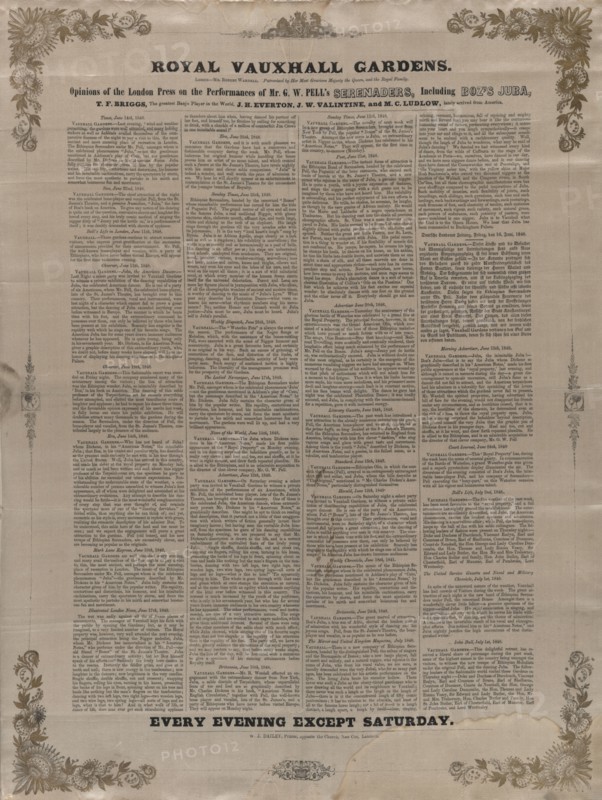 Royal Vauxhall Gardens: opinions of the London press on the performances of..., c1848 (?). Creator: Unknown.