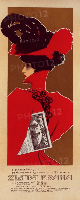 Affiche pour le journal illustré "Zlata Praha", c1899. Creator: Unknown.