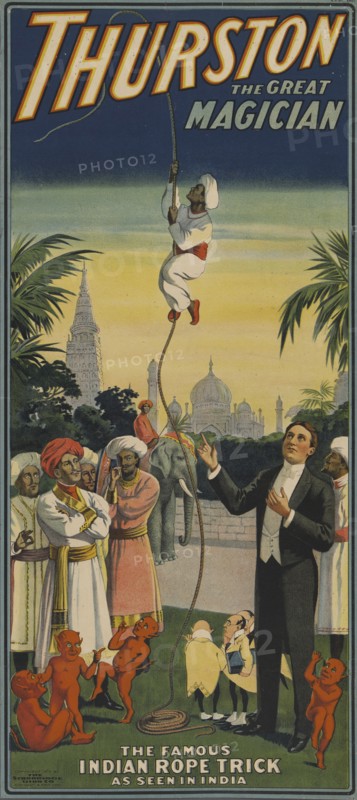 Thurston the Great Magician: the famous Indian rope trick, c1910. Creator: Unknown.