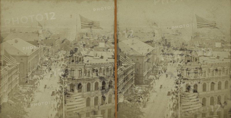 Looking east through 14th Street,  c1875.   Additional Title(s): New York City. Instantaneous panoramic views.