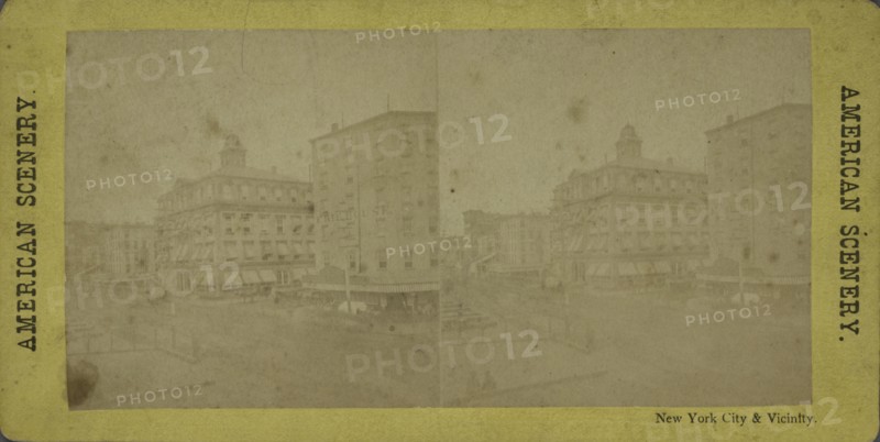 New York City and vicinity. [Street scene],  c1866.   Additional Title(s): American scenery.