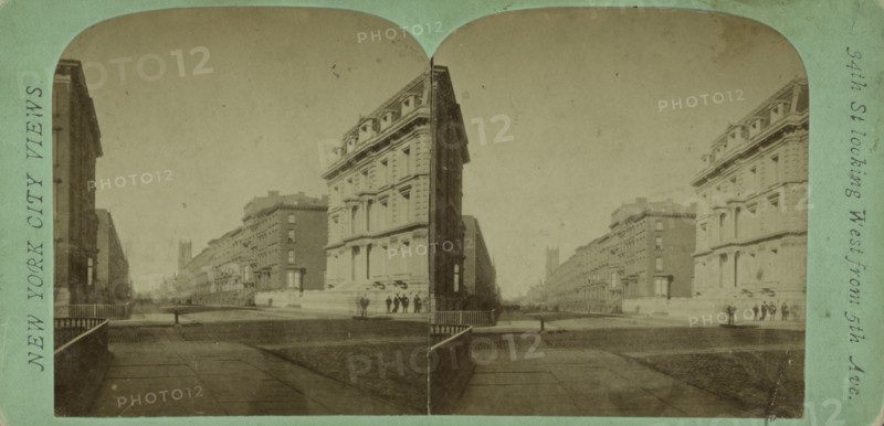 34th Street looking west from 5th Ave, c1850-1930.   Additional Title(s): New York City views.