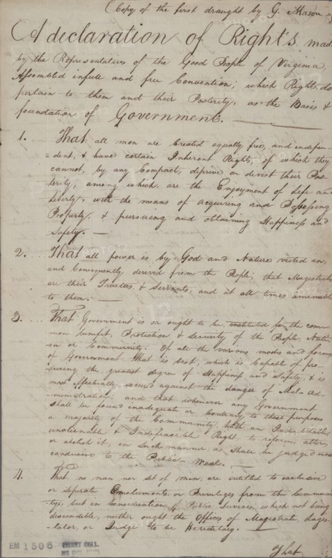 Document, 1776-06-12. [Place: Williamsburg]