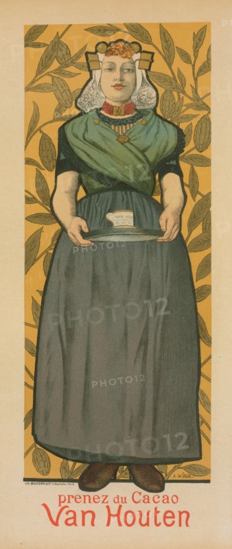 Affiche pour le "Cacao Van Houten"., c1896. [Publisher: Imprimerie Chaix; Place: Paris]