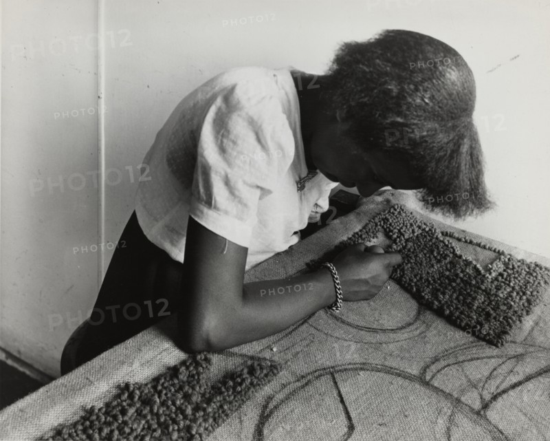 The design and execution of a hooked rug, as taught by the Art Teaching Division of the..., 1940. Creator: Unknown.