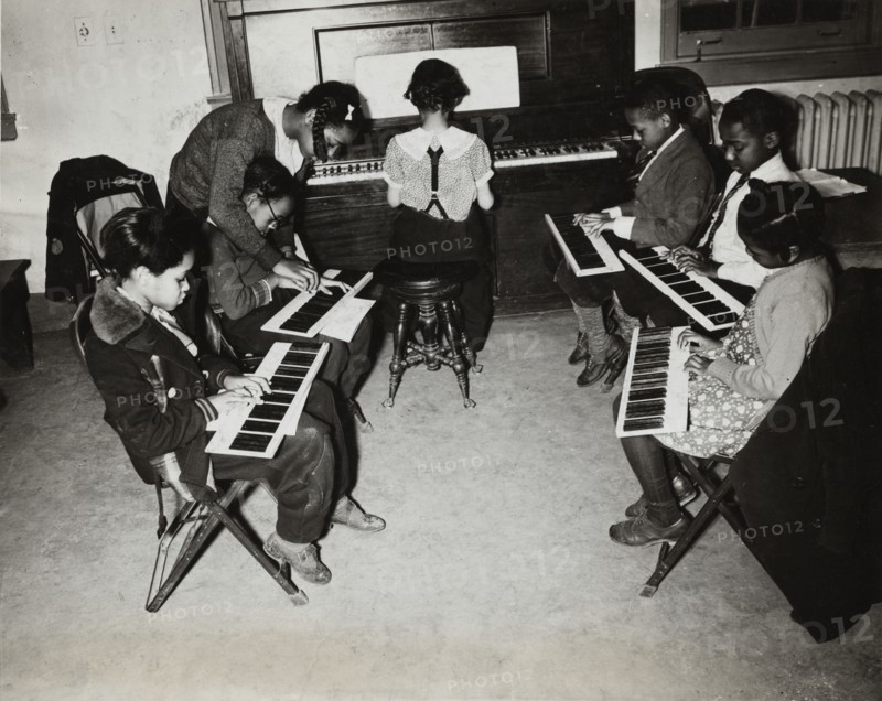 Children's piano class, Central Manhattan Music School, 1938.