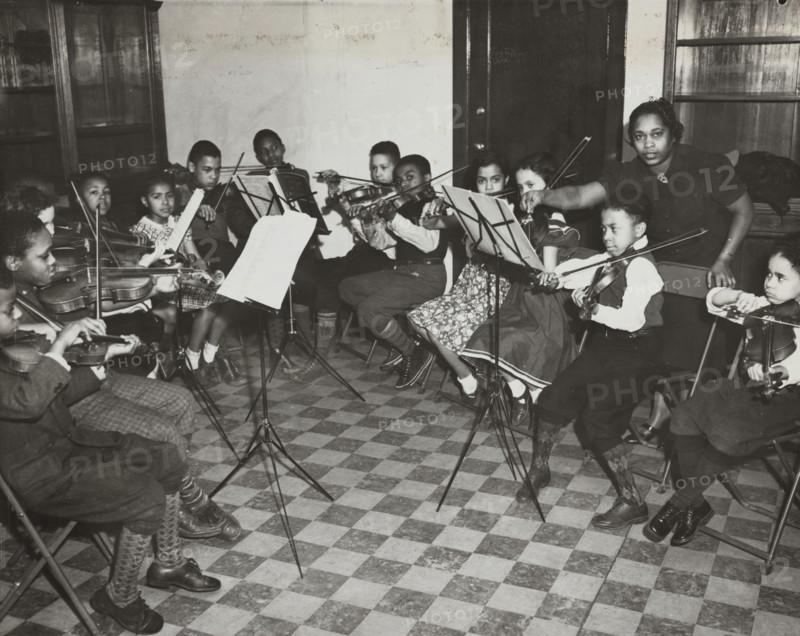 Music classes, violin, 1938.