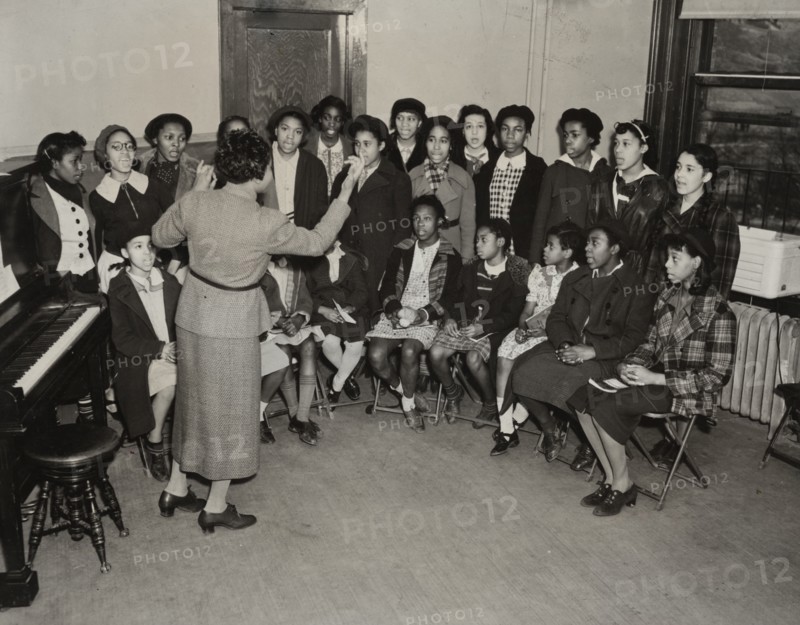 Music classes, singing, 1938.