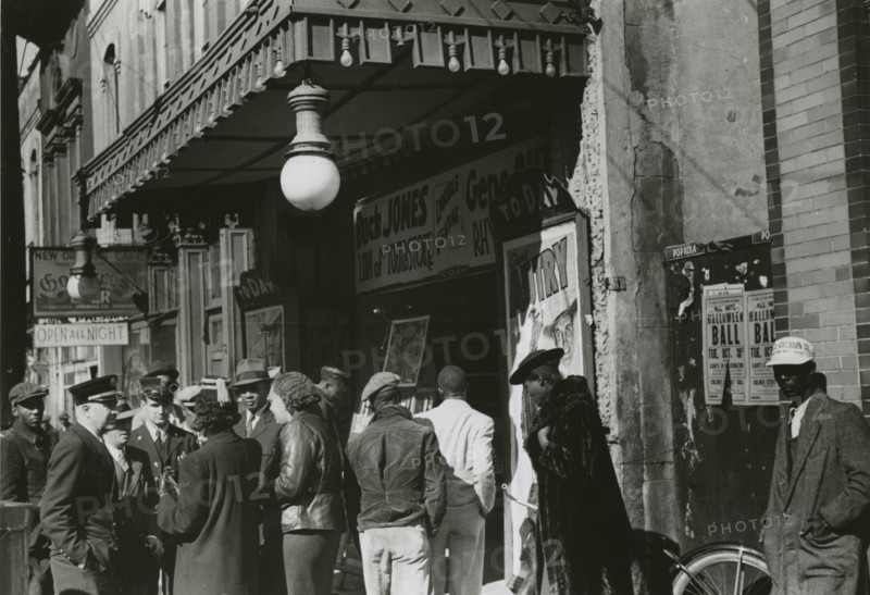 Entrance to a movie house, Beale Street, Memphis, Tennessee, October 1939. Creators: Farm Security Administration, Marion Post Wolcott.