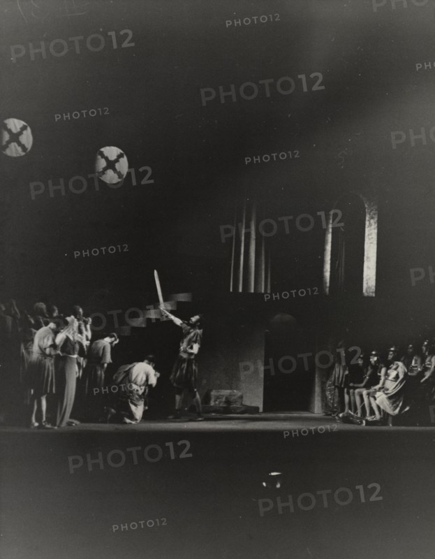 Man raising sword, 1938.