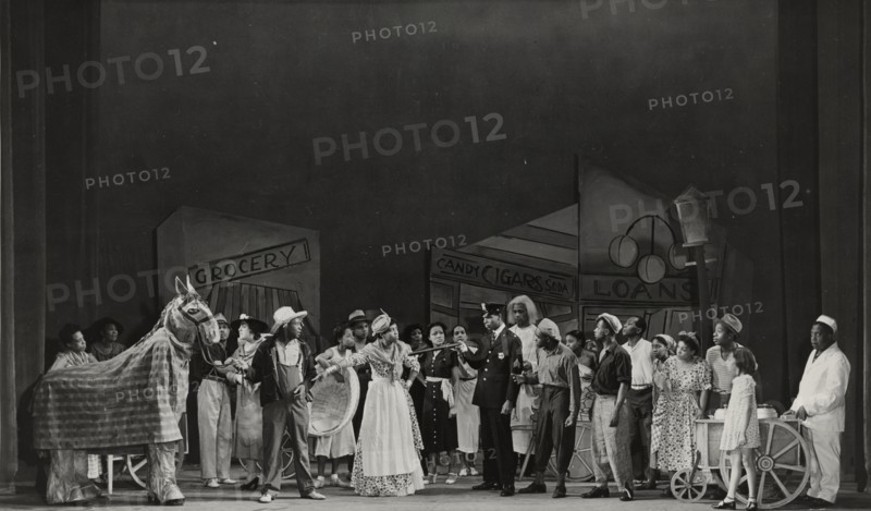 Clarence Yates and Francina Scott in a grotesque ballet dance, 1937.