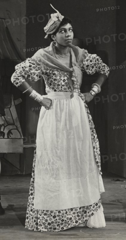 Sybil Moore portraying a typical West Indian character, 1937.