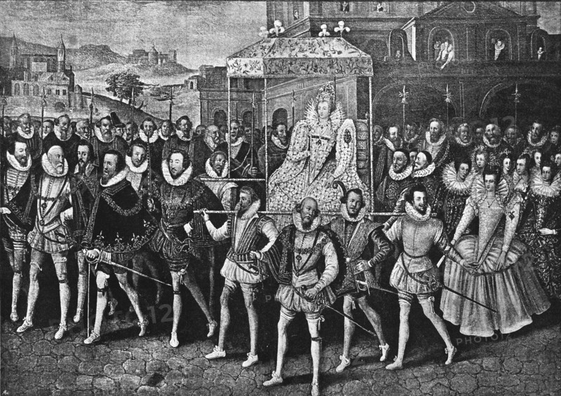 ''Procession of Queen Elizabeth to Blackfriars, June 9, 1600', 1890. Creator: Unknown.