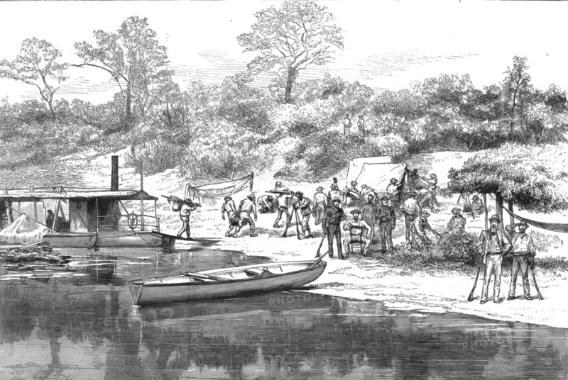 ''The Pilcomayo Expedition in South America - A halt on the way', 1890. Creator: Unknown.