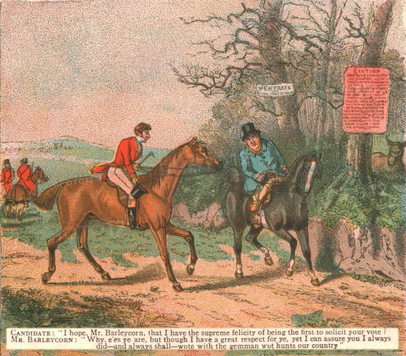 ''Old Fashioned Sporting Pictures, and the Road to Bygone Days; Sporting Anecdote--Fox Hunting versu Creator: Unknown.
