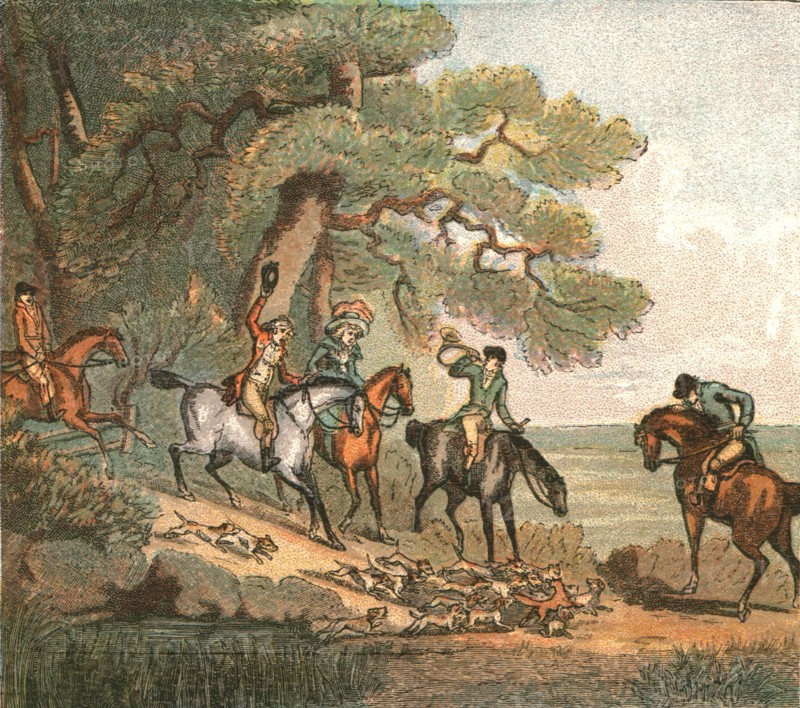 ''Old Fashioned Sporting Pictures, and the Road to Bygone Days; Fox Hunting -1887--The Kill', 1890. Creator: Thomas Rowlandson.