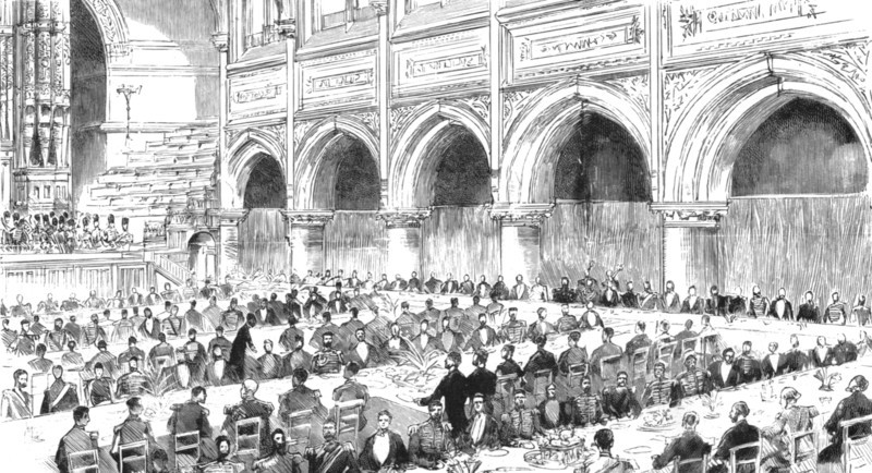 ''The National Armada Tercentenary Commemoration Memorial at Plymouth; The Banquet at the Guildhall' Creator: William Harris Weatherhead.