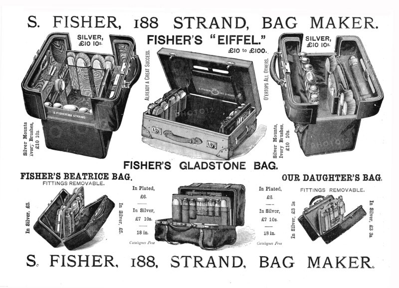 ''S Fisher, 188 Strand, Bag Maker', 1891.
