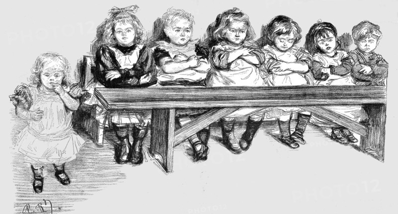 ''Free Education - The Babies Bench', 1891. Creator: Paul Charles Renouard.