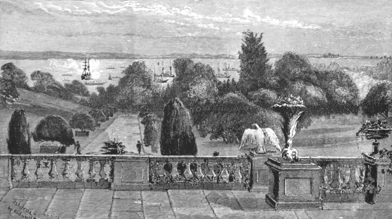 ''The "Marengo" Saluting HM The Queen off Osborne', 1891. Creator: Michael Biddulph.
