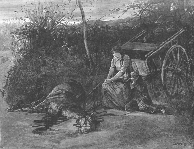 Scene from "Tess of the D'Urbervilles", by Thomas Hardy, 1891. Creator: Hubert von Herkomer.