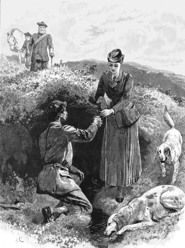 ''Grouse Shooting on the Moors; The Cup that Cheers but not Inebriates', 1891. Creator: Unknown.