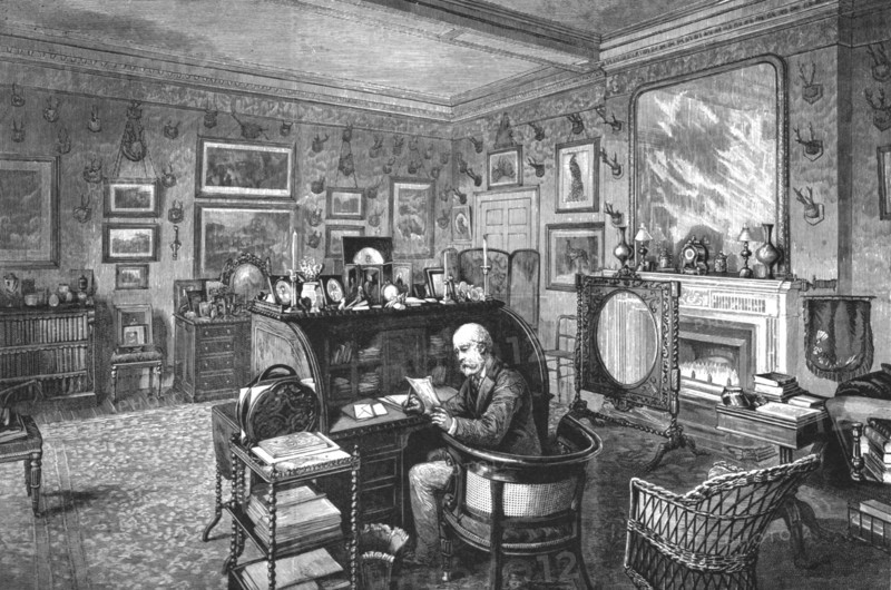 ''The home of TRH Prince and Princess Christian, The Study, Cumberland Lodge', 1891. Creator: Unknown.