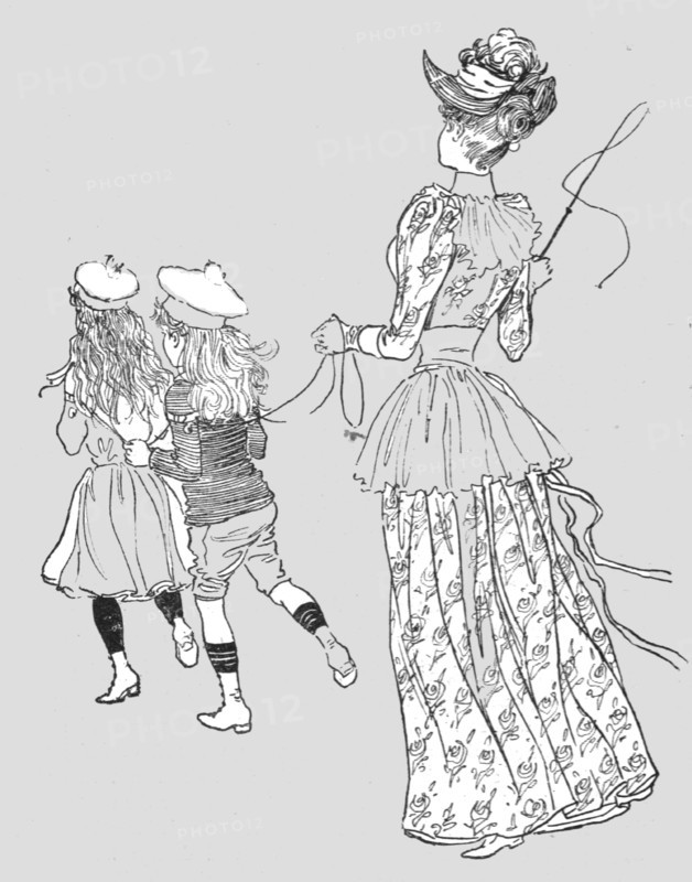 ''The Paris Season - drawn by Mars; At the Pre-Catelan - Maman plays the Driver', 1891. Creator: Mars.