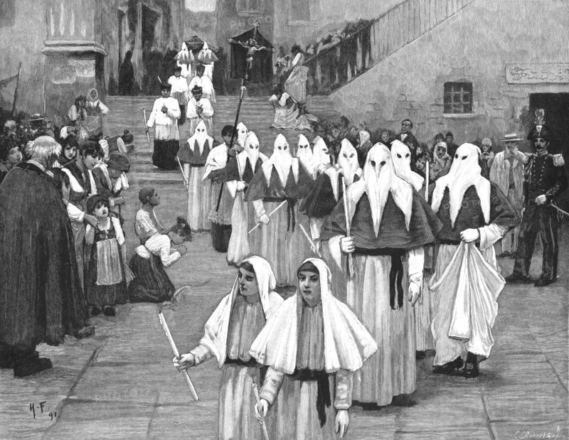 A Funeral in the Island of Capri, Southern Italy; Society of the Misericordia" or...', 1891. Creator: Unknown.
