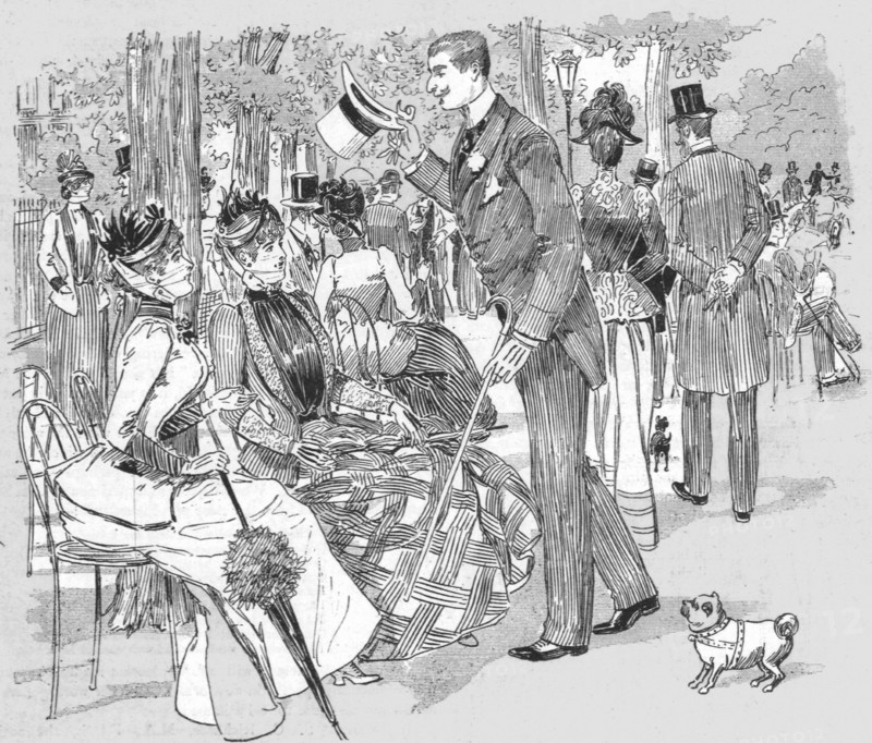 The Paris Season - drawn by Mars; Morning Gathering at the Petite Plage', 1891