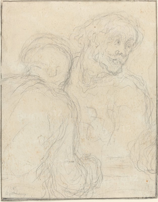 Two Men. Creator: Honore Daumier.