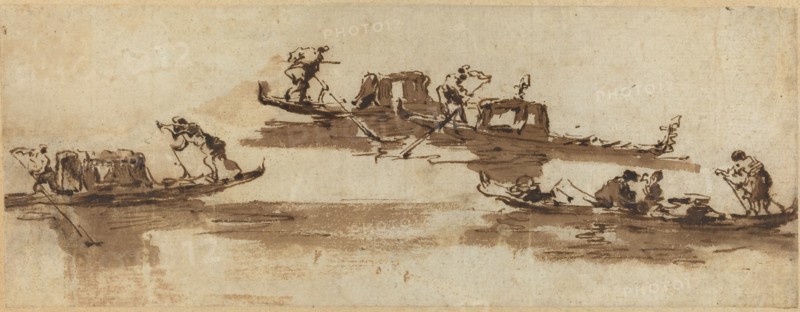 Gondolas. Creator: Francesco Guardi.
