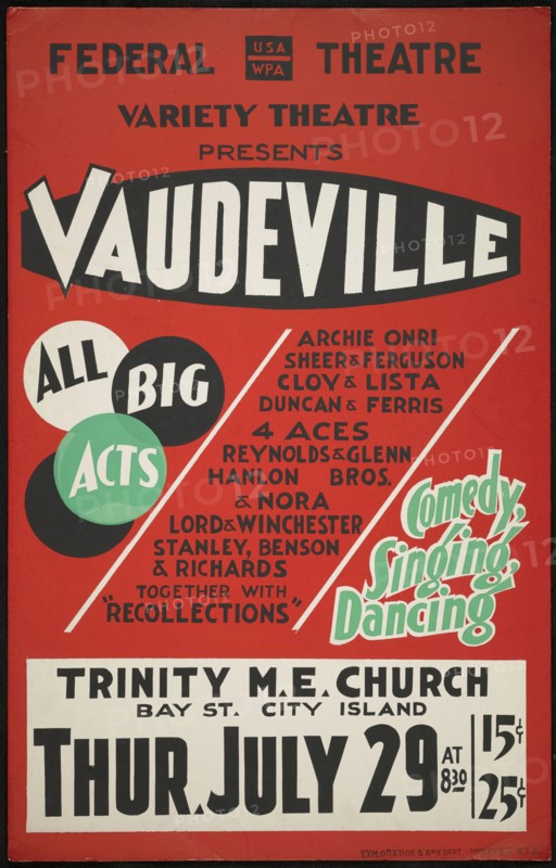 Vaudeville, [193-]. Creator: Unknown.