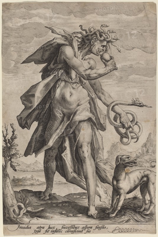 Envy, c. 1587. Creator: Jacob Matham.