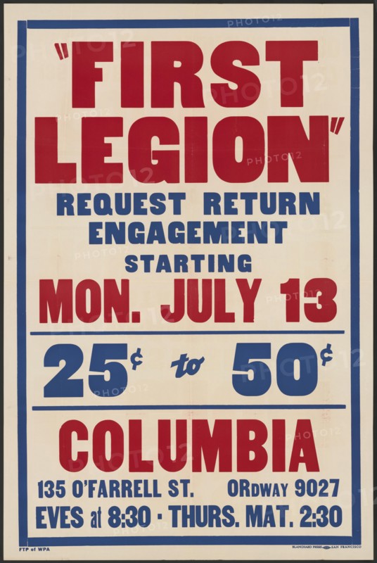 First Legion, [193-]. Creator: Unknown.