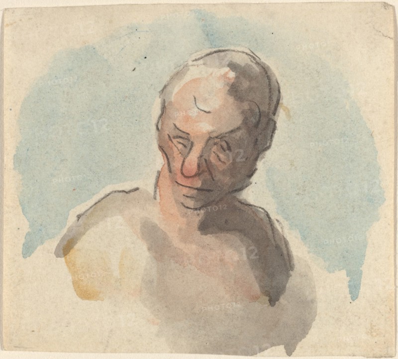 Head of a Man. Creator: Honore Daumier.