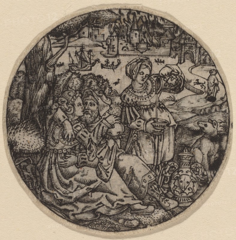 Lot and His Daughters. Creator: Master S.