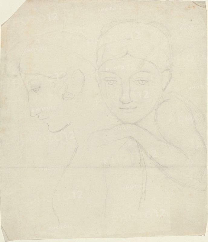 Two Women's Heads. Creator: John Flaxman.