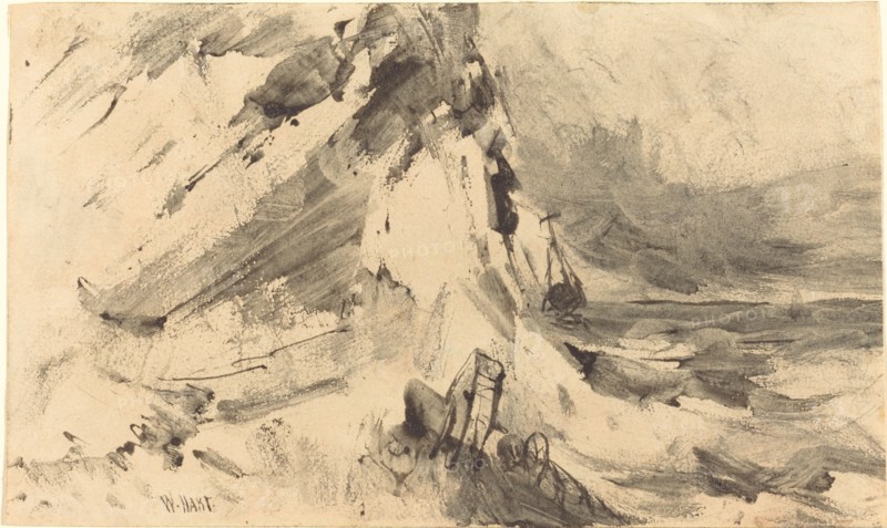 Shipwreck in Storm. Creator: William Hart.