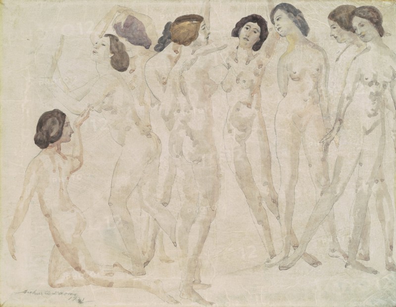 Nine Figures, 1921. Creator: Arthur Davies.