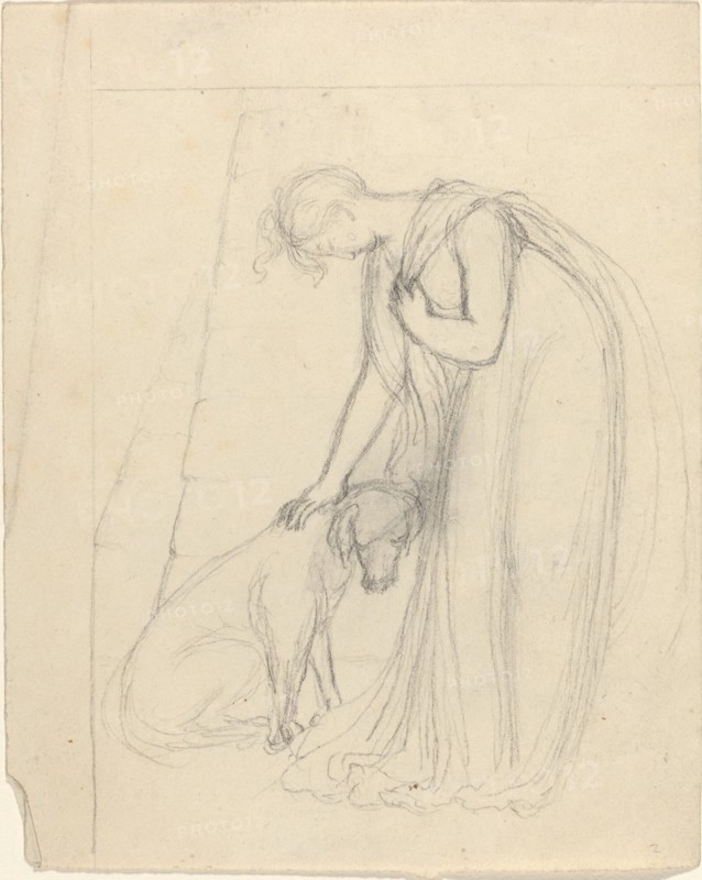 Woman Patting a Dog. Creator: John Flaxman.