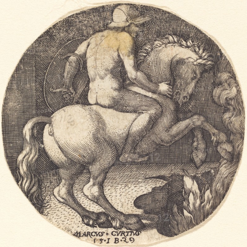 Marcus Curtius, 1529. Creator: Master I. B..