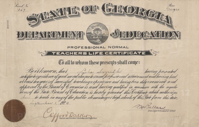 Teaching certificate, 1924. Creator: Unknown.